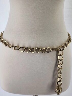 Cabi Womens 90's Style Gold Tone Medallion Chunky Chain Link Belt 39" Long